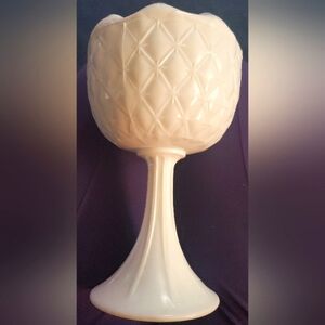 Vintage White Milk Glass Pedestal Bowl